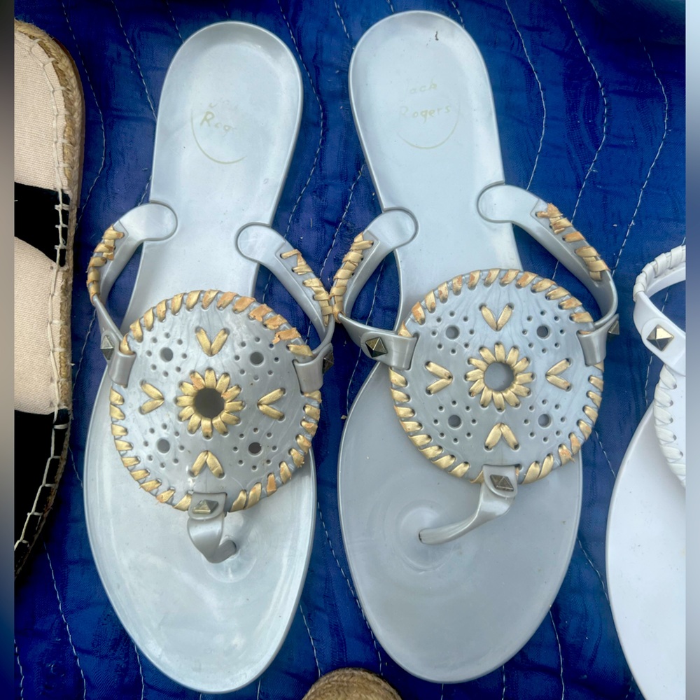 Jack Rogers Jelly Sandals 🩶💛